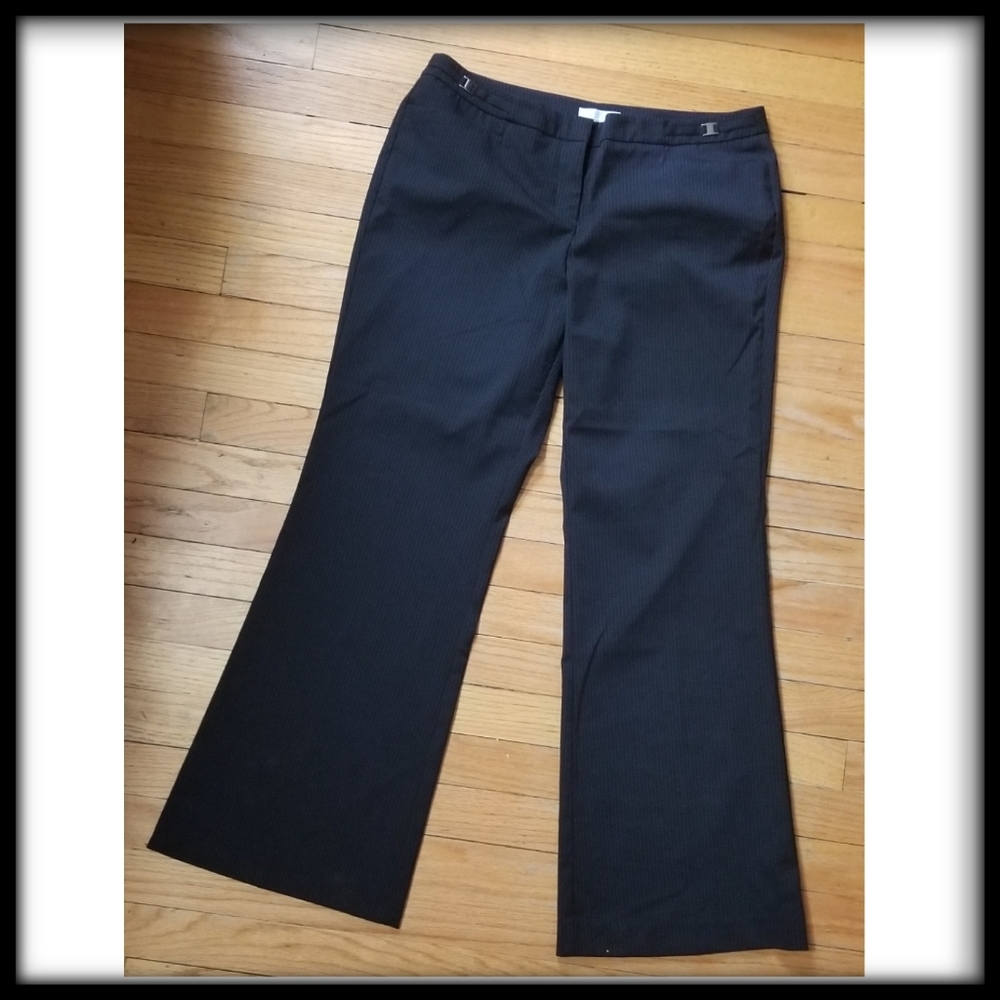 Pants, blue/white pinstripes, 10 petite